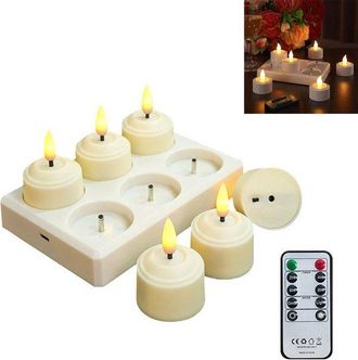 OEM Seis Velas Led Recargables Con Mando A Distancia Y Temporizador, Ideales Para Fiestas, Salones, Halloween Y Navidad. Dimensiones: 14,6 X 5,8 Cm