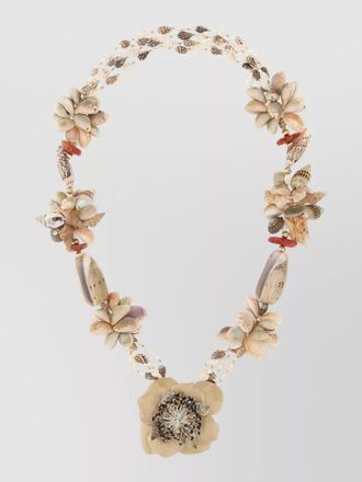 Valentino Garavani floral multi-strand necklace beaded shell embellishments