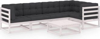 vidaXL Muebles de jardín 6 piezas con cojines de madera de pino maciza vidaXL