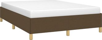 vidaXL Cama Sin Colch&oacute;n Tela Marr&oacute;n Oscuro 140x200 Cm Vidaxl