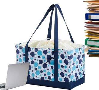 Generic Reusable Grocery Bags - Foldable Insulated Shopping Tote | Large Capacity Reinforced Handle Carrier | Waterproof Drawstring Kitchen Market Picnic Camp