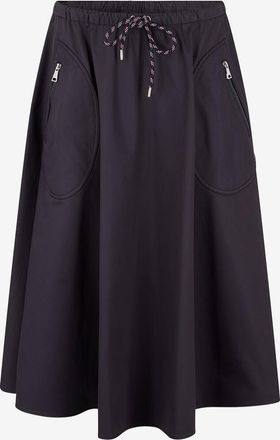 Moncler Mittellanges Logostickerei-Rocke aus technischem Gewebe