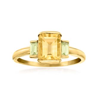 RS Pure by Ross-Simons Citrine and. Peridot Ring in 14kt Yellow Gold