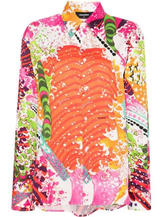 Dsquared2 Overhemd met print - Roze