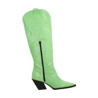 Yellow Western Style High Boots - Shoes - Mujer - Verde - 37 EU
