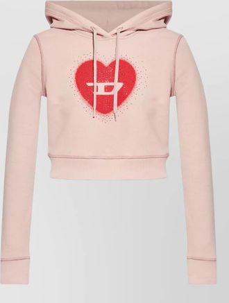 Diesel cropped cotton hoodie heart graphic hood