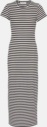 Nili Lotan Abito midi in jersey di cotone a righe