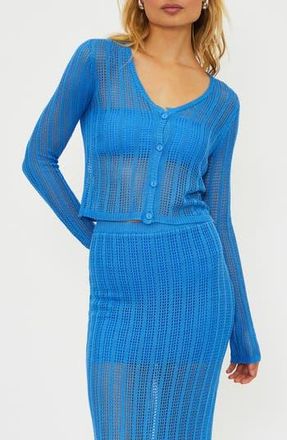Beach Riot Hani Open Stitch Cardigan in Harbor Blue at Nordstrom Rack, Size X-Small