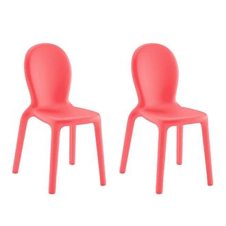 Decorspace 2 X Sillas De Polietileno Comedor Bar Restaurante Dise&ntilde;o Moderno Chlo&eacute; Stock - Rojo