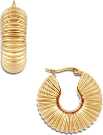 Ellie Vail Coria Textured Hoop Earring In Gold