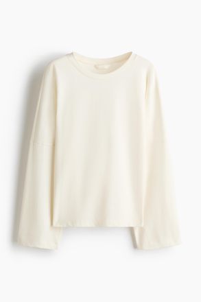 H&M Langarmshirt aus Baumwolle - White