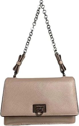 Ferragamo Pre-owned Shoulder Bags, female, Pink, Size: ONE SIZE Pre-owned Leather Shoulder Bag