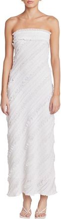 endless rose Ruffle Strapless Maxi Dress in White at Nordstrom, Size X-Small