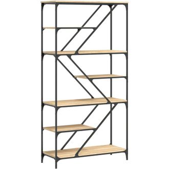 vidaXL Vidaxl - Estantería madera de ingeniería acero roble Sonoma 91x36x176 cm