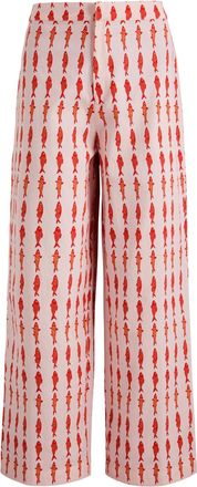 Never Fully Dressed Marina Marra Printed Cotton Trousers - White - 16 (UK16 / XL)