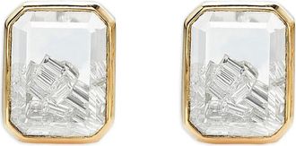Moritz Glik 18K yellow gold Shaker diamond and sapphire earrings