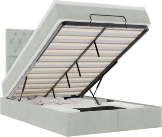vidaXL Vidaxl - Estructura Cama Otomana Colchones Gris Claro 120x200cm