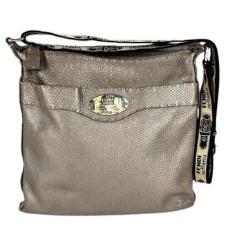 Fendi Pre-owned Vintage Schoudertas - Dames - Pre-owned - Grijs - Maat: ONE Size Leer