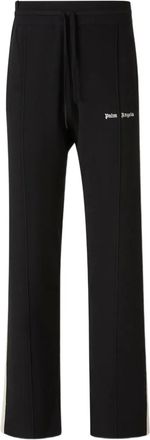 Palm Angels logo-embroidered knitted trousers - Black