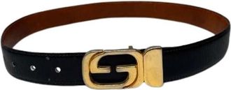 Gucci Pre-owned Vintage GG Logo Belt - Dames - Vintage Accessoires - Zwart - ONE Size - Leer - Vintage