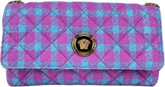 Versace Bolso bandolera de tweed acolchado a cuadros con cabeza de Medusa - Bags - Mujer - Multicolor - ONE SIZE