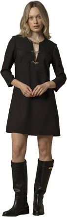 Kocca Short Dresses, female, Black, Size: XS Elegant Dropped Neckline Dress