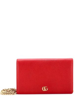 Gucci Petite GG Marmont Chain Wallet Leather Mini crossbody bag - Red