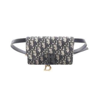 Dior Pre-owned Belt Bags, female, Multicolor, Size: ONE SIZE Pre-owned Saddle Oblique Jacquard Waist Bag