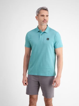 Lerros Poloshirt LERROS Poloshirt in weicher Waffelpiqu&eacute;qualit&auml;t, Herren, Gr. S, coastal blau, 100% Baumwolle, Rundhals, Shirts Poloshirt