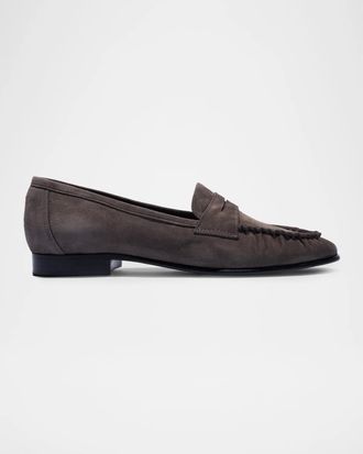 Aeyde Aldous 40MM Suede Penny Loafers