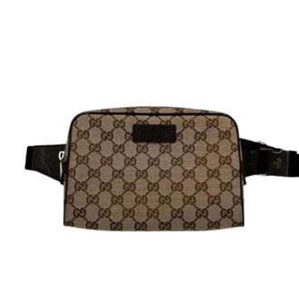 Gucci Pre-owned Belt Bags, female, Brown, Size: ONE SIZE Pre-owned GG Canvas Sling Bag