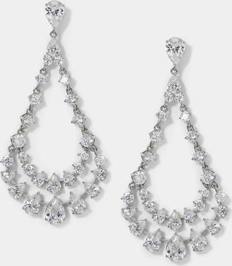 Nadri Willow CZ Large Drama Swing Drop Earrings in Rhodium at Nordstrom