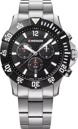Wenger Swiss Army Mens 01.0643.117 Seaforce Black Dial Watch 43mm