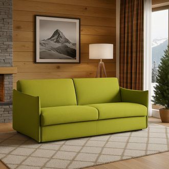 Dmora Sof&aacute; Fijo 2 Plazas Monleale, Desenfundable, Repelente Al Agua Hecho En Italia, Lavable, 160x95x90h Cm Verde