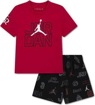 Nike Jordan Kids Rookie Season T-Shirt & Shorts Set in Black at Nordstrom, Size 2T