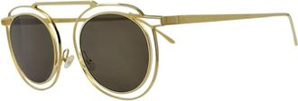 Thierry Lasry Handgemaakte Ovale Zonnebril met Intricate Design - unisex - Zonnebrillen - Geel - ONE Size - Accessoires