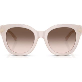Jimmy Choo London 51mm Gradient Round Sunglasses in Opaline Taupe /Pink /Grey at Nordstrom