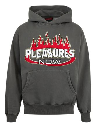Pleasures flame-print hoodie - men - Polyester/Cotton - M - Black