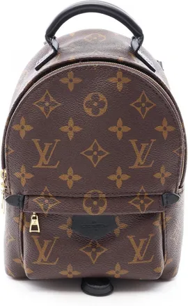 Louis Vuitton Black Brown Monogram Coated Canvas Leather Backpack (Pre-Owned)