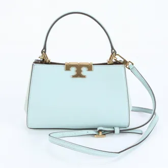 Tory Burch Light Blue Leather Handbag Shoulder Bag Tote Bag (Pre-Owned)