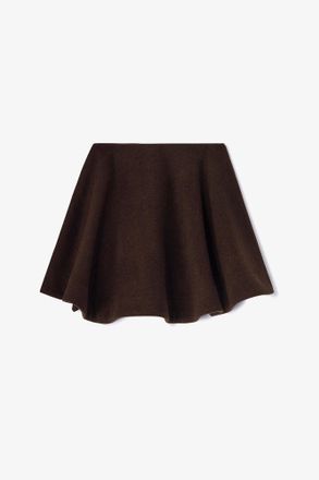 Ganni Brown Peacoat Wool Circle Skirt