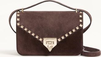 Valentino Garavani Valentino Garavani Rockstud Small Shoulder Bag in Suede Wo