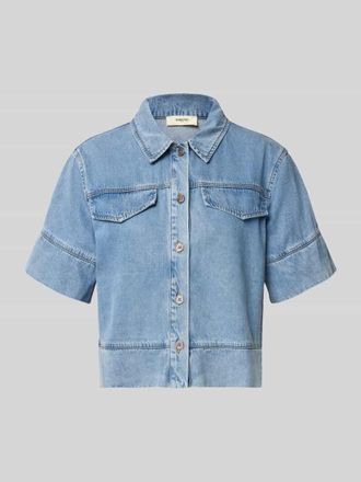 Suncoo Boxy Fit Jeansbluse mit Brusttaschen Modell LAIKA in Blau, Gr&ouml;&szlig;e XL