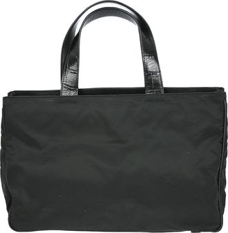 Prada Vintage Handbag Tessuto Black Nylon Handbag (Pre-Owned)