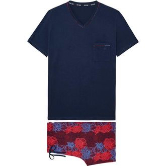 HOM Bouquet Short Pajama Set in Bordeaux Print at Nordstrom, Size Xx-Large