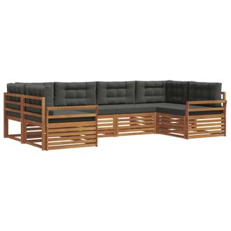 vidaXL Conjunto De Sof&aacute;s De Exterior 6 Pcs Natural Y Antracita Vidaxl