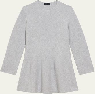 Theory Wool-Cashmere Flounce Dress