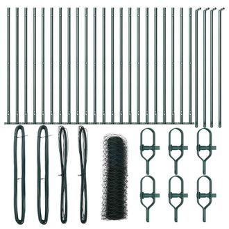 Berkfield Home Hexagon Fence Green 0.4x50 m Steel