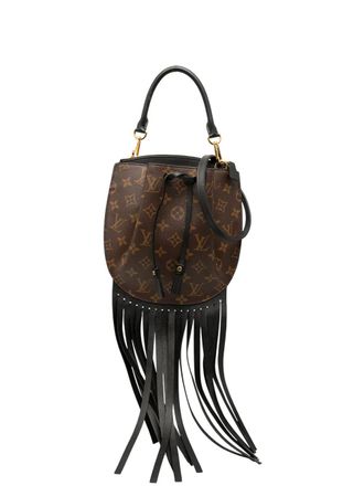 Louis Vuitton 2016 Monogram Fringed Noe bucket bag - women - Calf Leather/Fabric/Leather - One Size - Brown