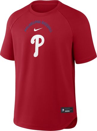 Nike Philadelphia Phillies Authentic Collection Batting Practice Pregame Nike Mens Dri-FIT MLB Top in Red | 04HG163NPP-7DX